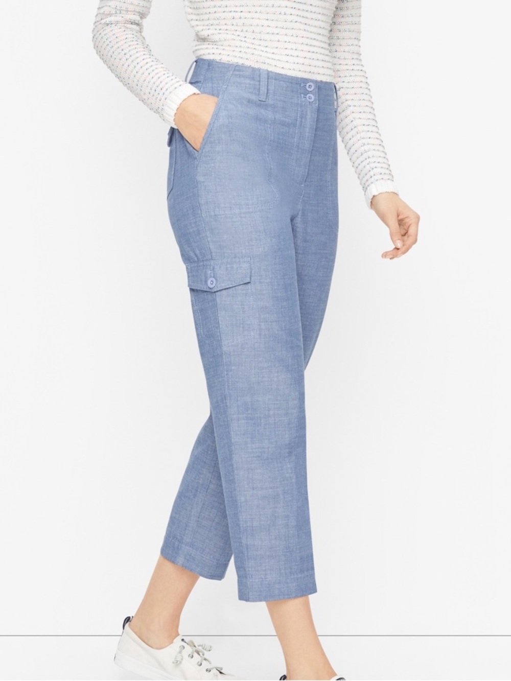 Talbots Womens Sz 4 cropped Ankle Light Blue Women's Cargo Pants